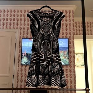 RVN Sleeveless Geometric Fit and Flare Warrior Stretch Dress Size S/M
